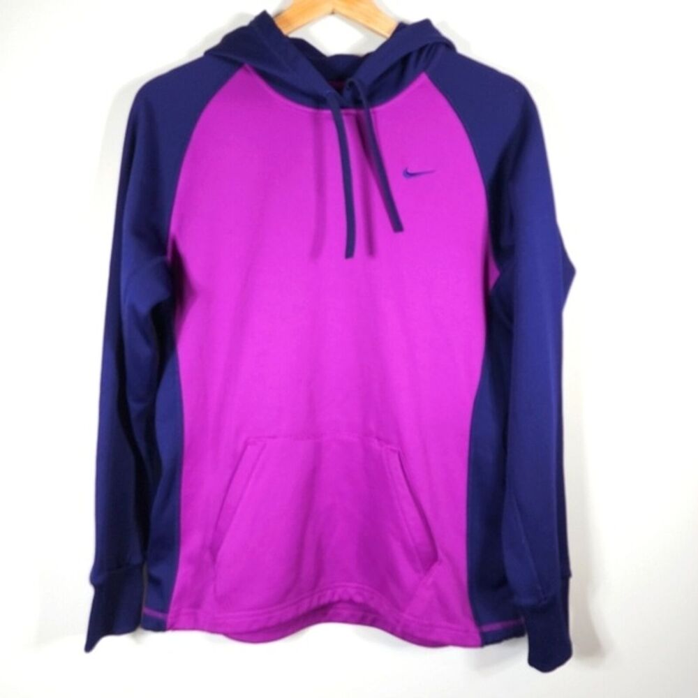Purple Block Color Therma-Fit Pull Over Nike Hoodie Size Med